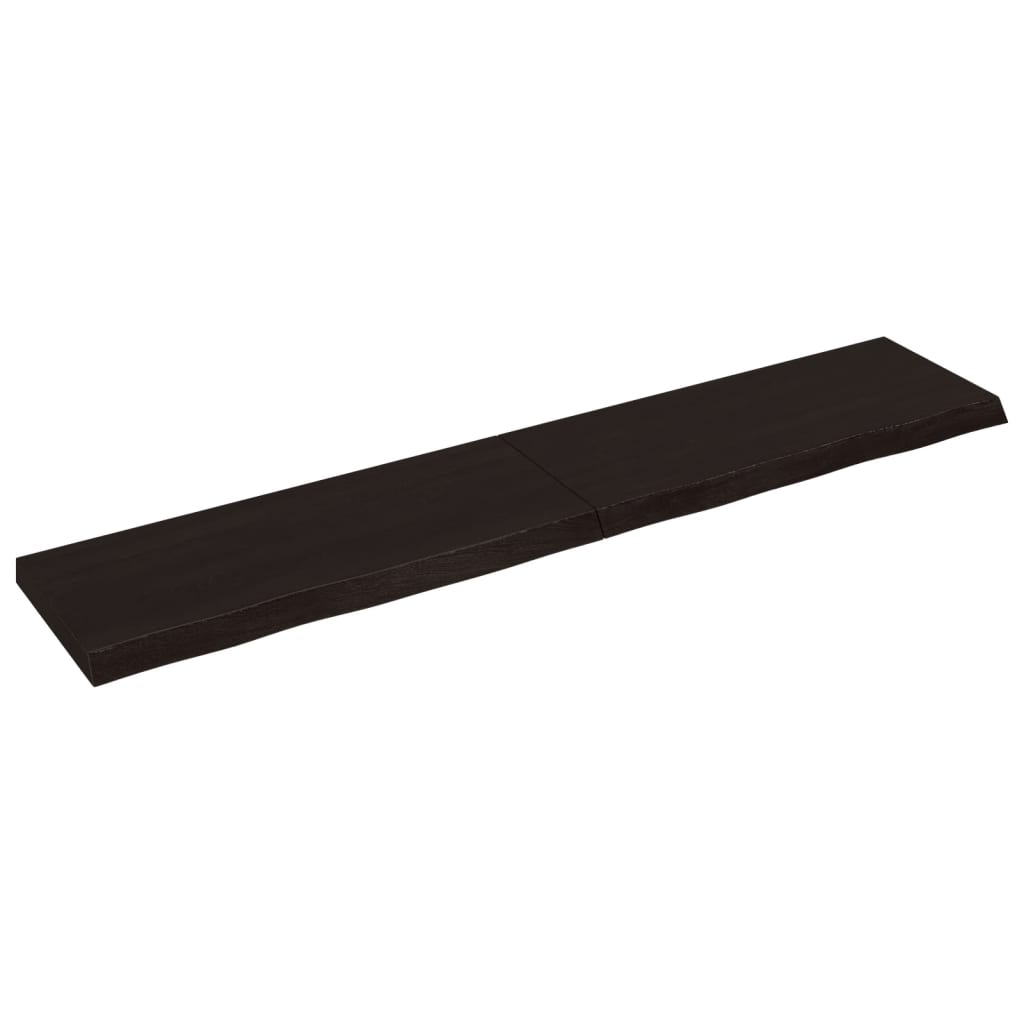 Tablero mesa madera roble tratada marrón oscuro 200x40x(2-6) cm vidaXL