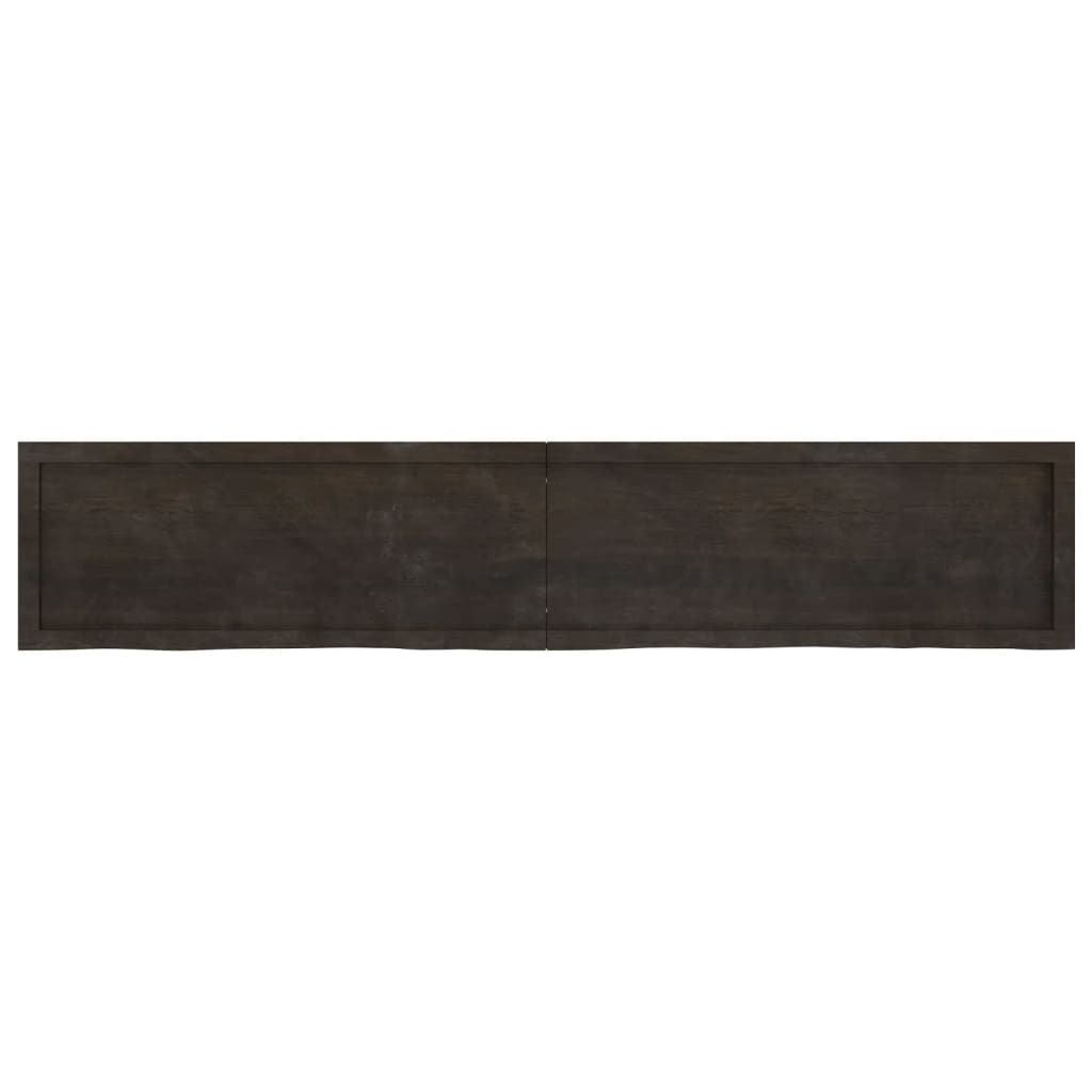 Tablero mesa madera roble tratada marrón oscuro 200x40x(2-6) cm vidaXL