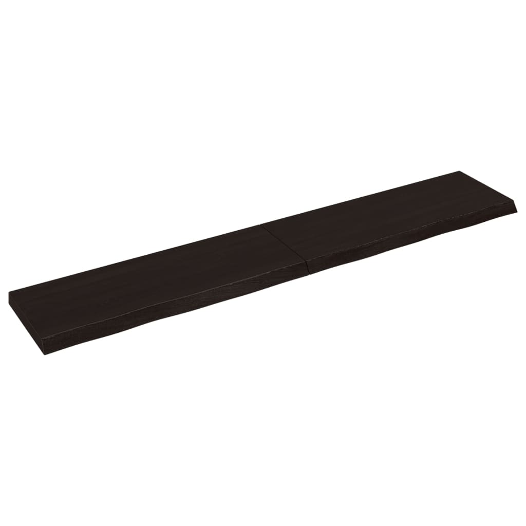 Tablero mesa madera roble tratada marrón oscuro 220x40x(2-6) cm vidaXL