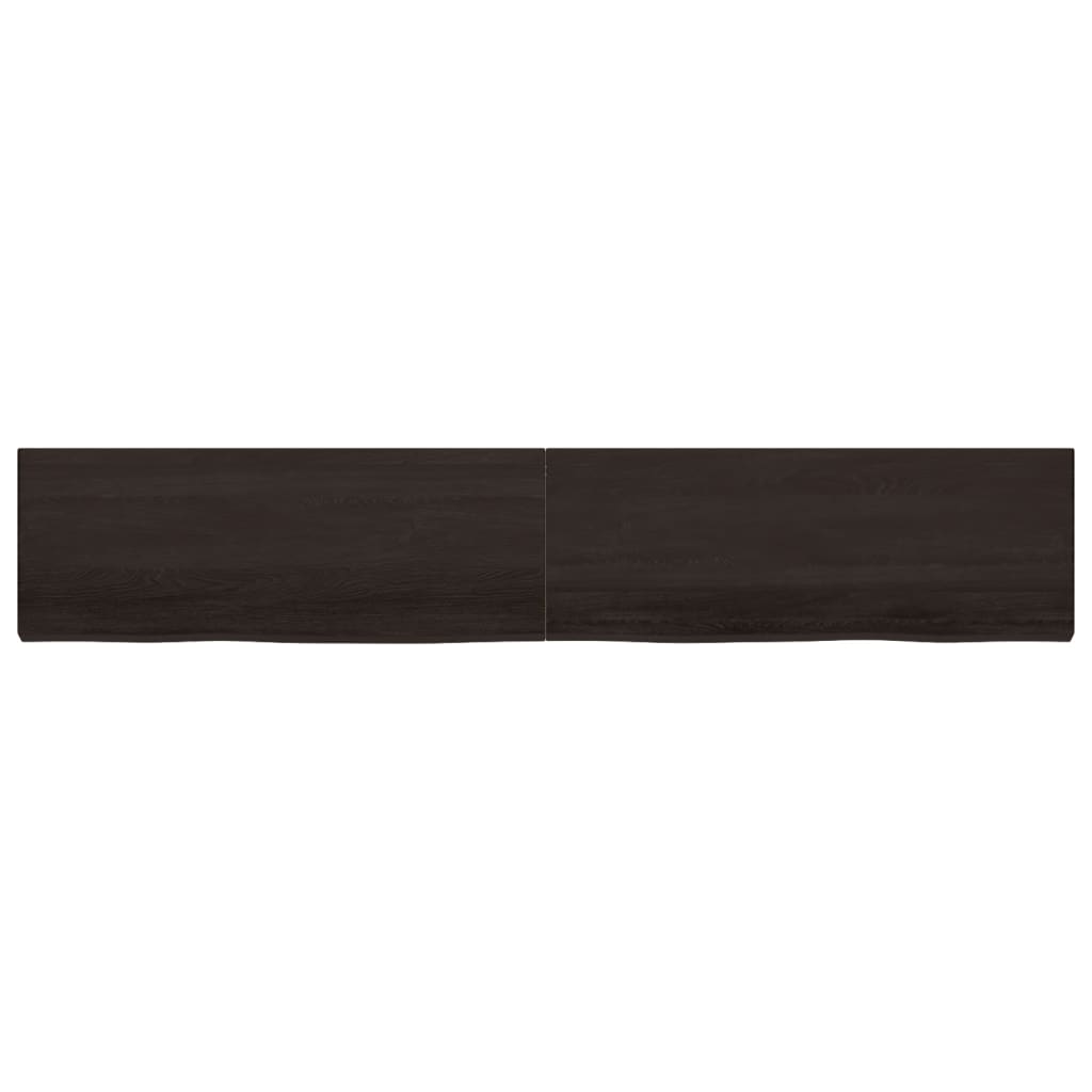 Tablero mesa madera roble tratada marrón oscuro 220x40x(2-6) cm vidaXL