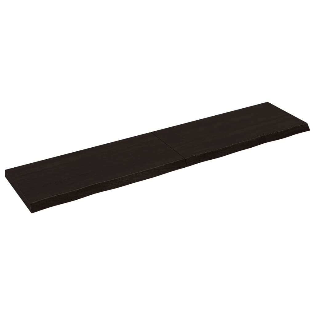 Tablero mesa madera roble tratada marrón oscuro 220x50x(2-6) cm vidaXL