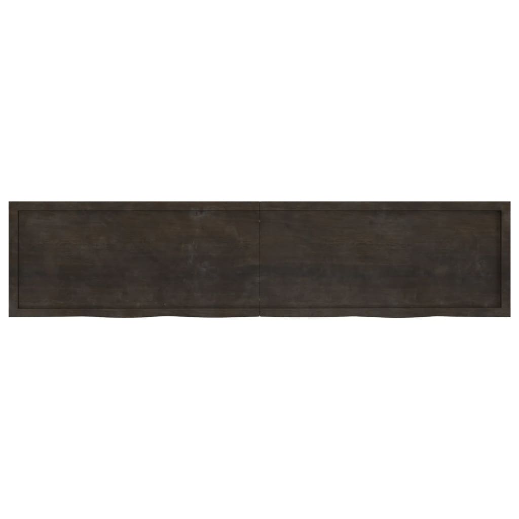 Tablero mesa madera roble tratada marrón oscuro 220x50x(2-6) cm vidaXL