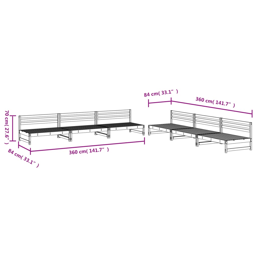 Mesa y taburetes altos jardín 6 pzas madera maciza de pino gris vidaXL