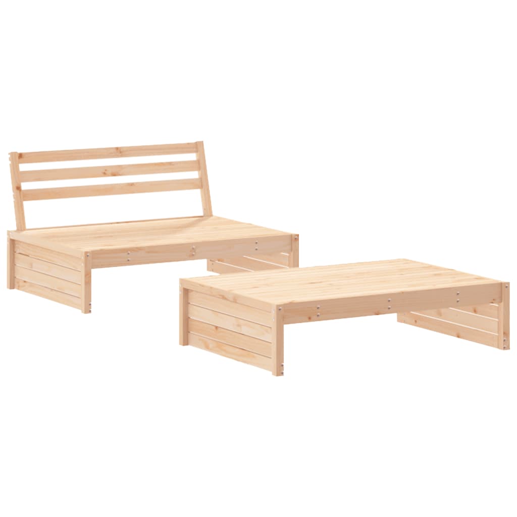 Juego de muebles de jardín 2 piezas madera maciza de pino vidaXL