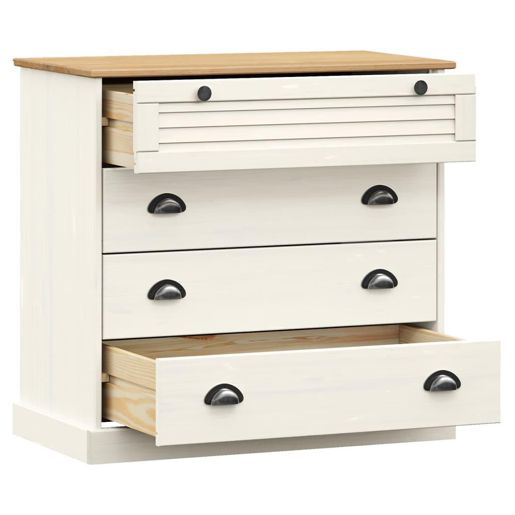 Cómoda VIGO madera maciza pino blanco 80x40x76 cm V5759 Vetonek