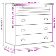 Cómoda VIGO madera maciza pino blanco 80x40x76 cm V5759 Vetonek