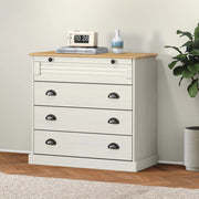 Cómoda VIGO madera maciza pino blanco 80x40x76 cm V5759 Vetonek
