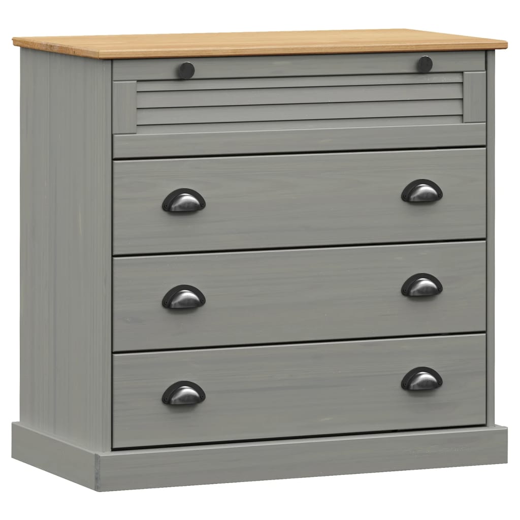 Cómoda VIGO madera maciza pino gris 80x40x76 cm V5766 Vetonek