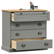 Cómoda VIGO madera maciza pino gris 80x40x76 cm V5766 Vetonek
