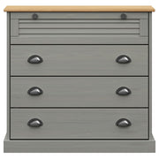 Cómoda VIGO madera maciza pino gris 80x40x76 cm V5766 Vetonek