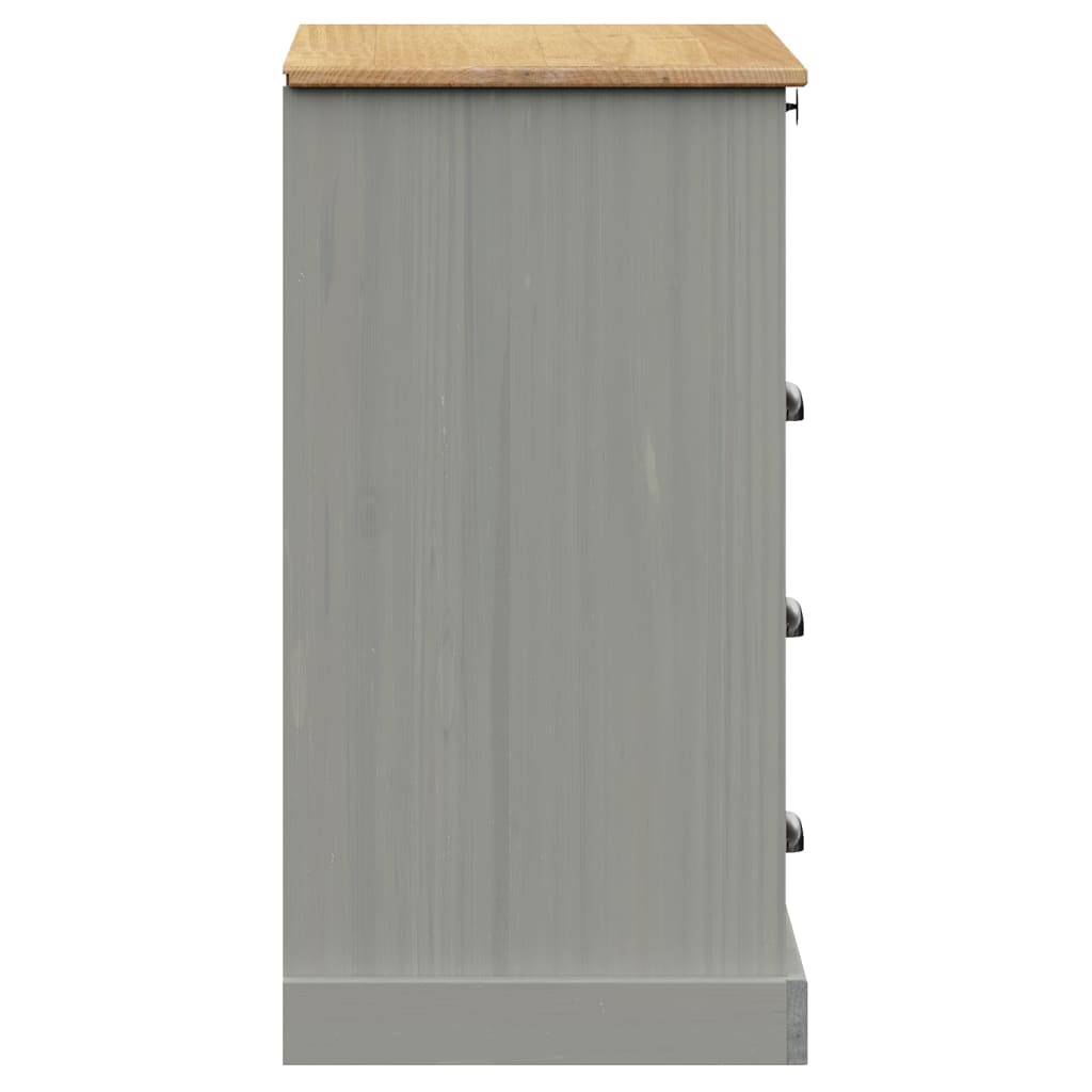 Cómoda VIGO madera maciza pino gris 80x40x76 cm V5766 Vetonek