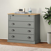 Cómoda VIGO madera maciza pino gris 80x40x76 cm V5766 Vetonek