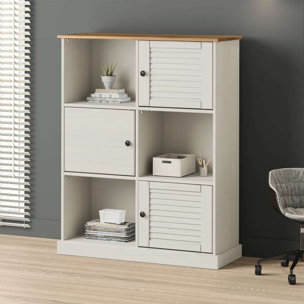 Vetonek Librería VIGO madera maciza de pino blanco 90x35x114,5 cm