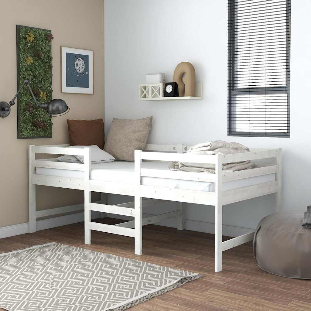 Vetonek Estructura de cama sin colchón madera de pino blanca 90x200 cm