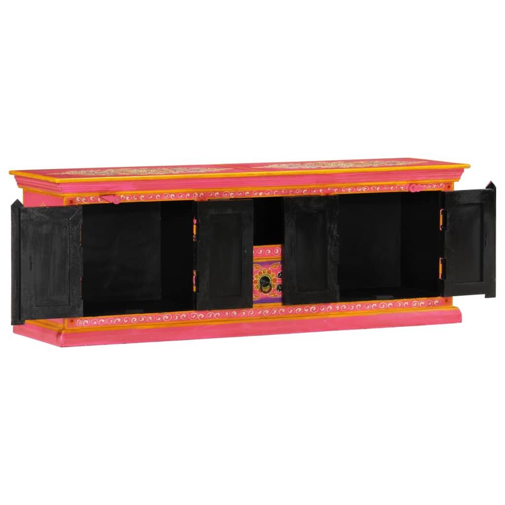 TV furniture solid wood pink mango 110x30x40 cm