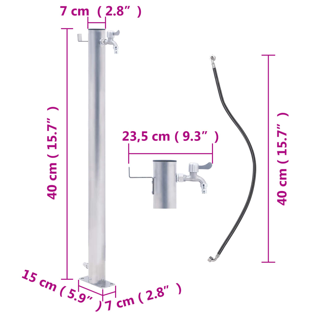 Fuente de agua para jardín acero inoxidable redonda 40 cm vidaXL