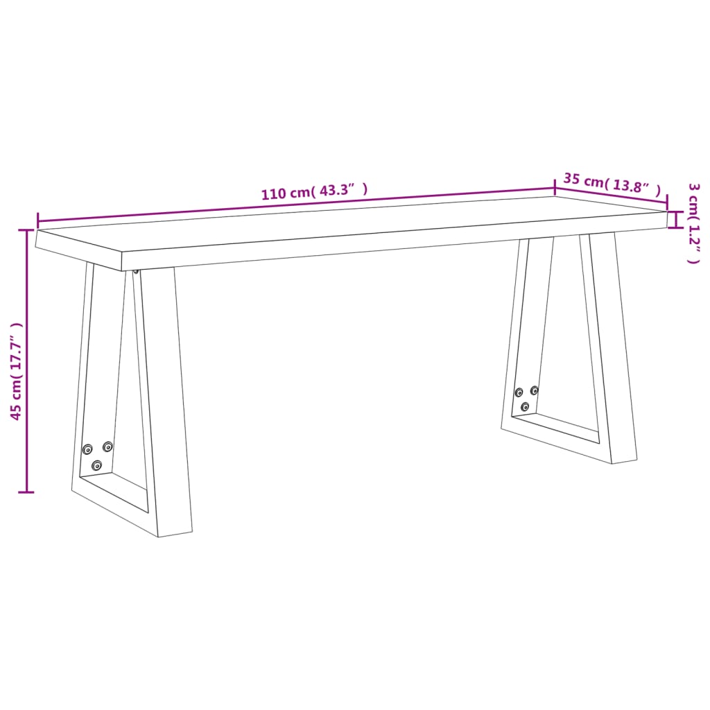 Juego de comedor con borde vivo 3 piezas madera maciza acacia vidaXL