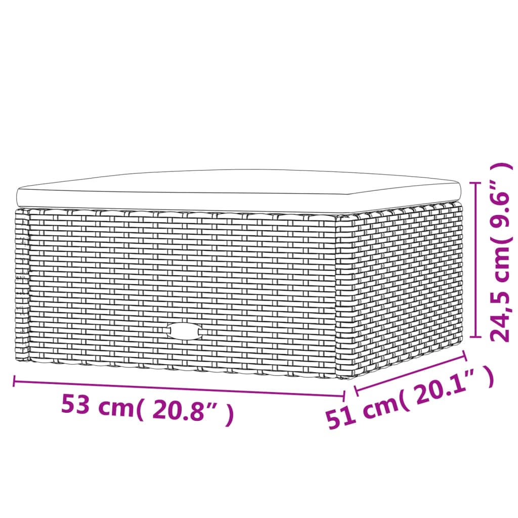 Set de muebles de jardín 5 pzas y cojines ratán sintético negro vidaXL