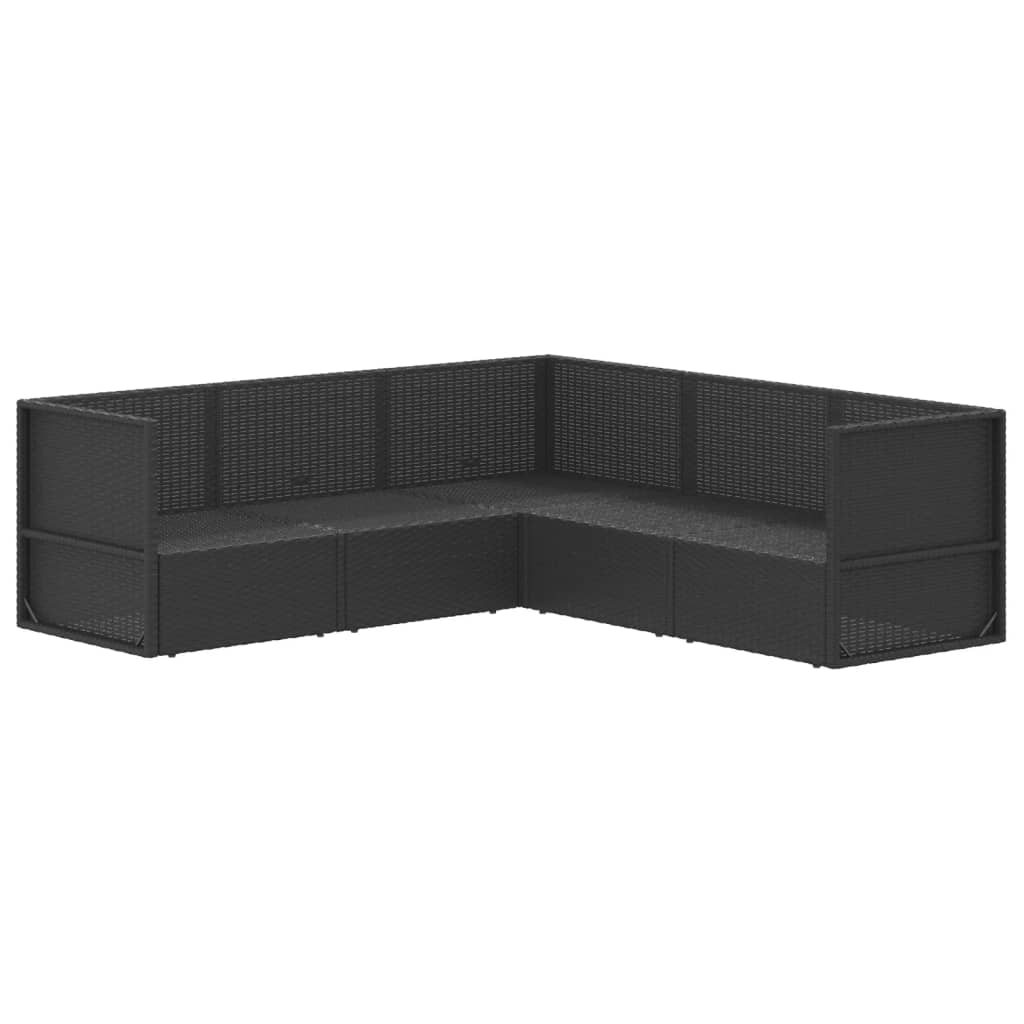 Set de muebles de jardín 5 pzas y cojines ratán sintético negro vidaXL