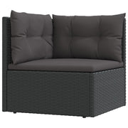 Set de muebles de jardín 9 pzas y cojines ratán sintético negro v3600 - Vetonek