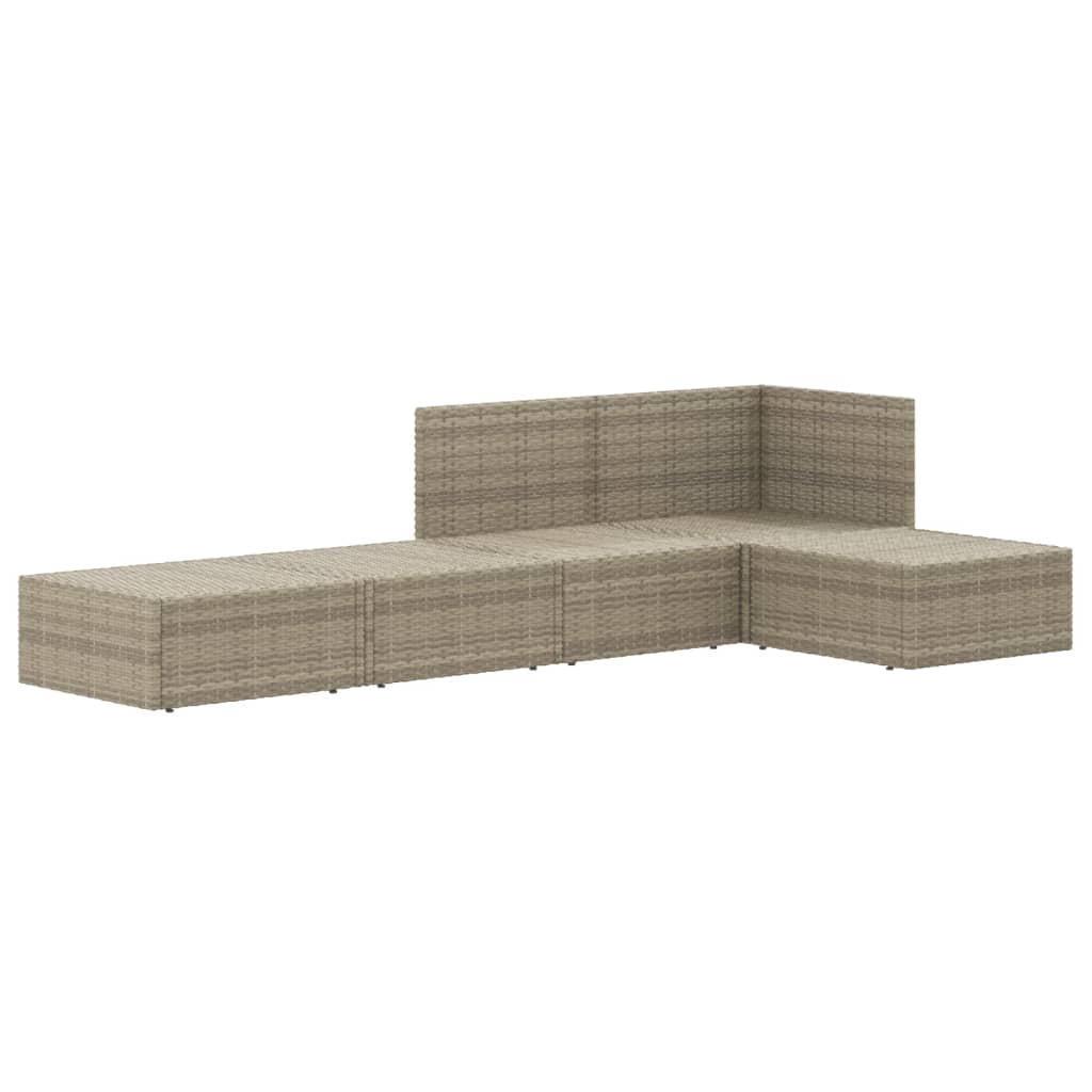 Set de muebles de jardín 5 pzas y cojines ratán sintético gris vidaXL