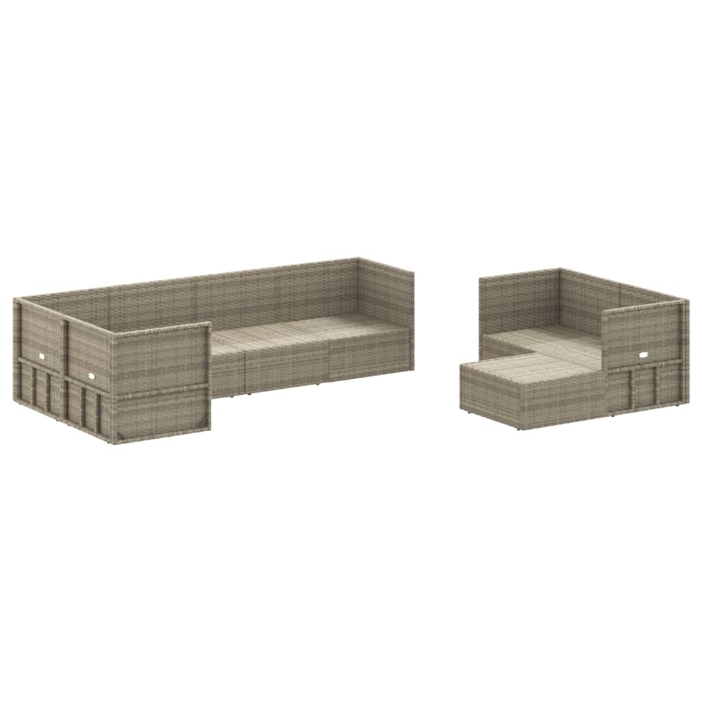 Set de muebles de jardín 8 pzas y cojines ratán sintético gris vidaXL