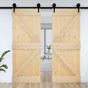 Puerta NARVIK madera maciza pino interior, diseño robusto y acabado natural - Vetonek