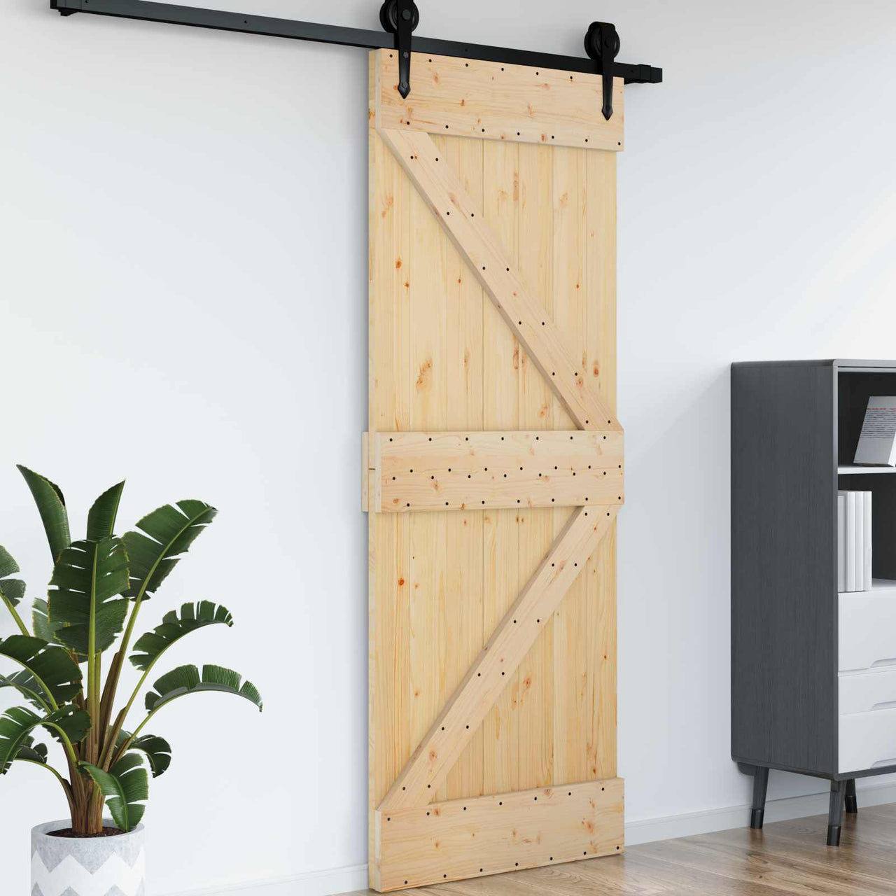 Puerta NARVIK Natural 70 x 210 cm Madera de Pino Sólido