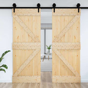 Puerta NARVIK madera maciza pino interior, diseño robusto y acabado natural - Vetonek