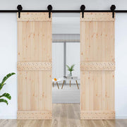 Puerta NARVIK madera maciza pino interior, diseño robusto y acabado natural - Vetonek