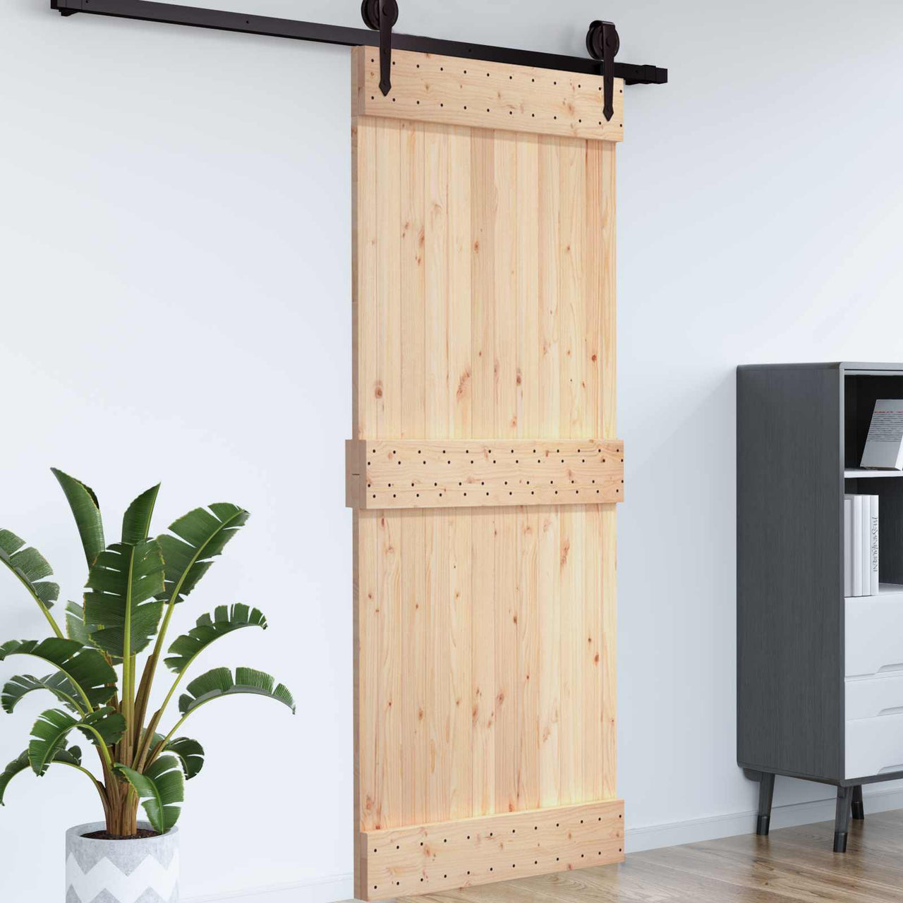 Puerta NARVIK Natural 70 x 210 cm Madera de Pino Sólido