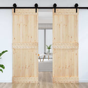 Puerta NARVIK madera maciza pino interior, diseño robusto y acabado natural - Vetonek