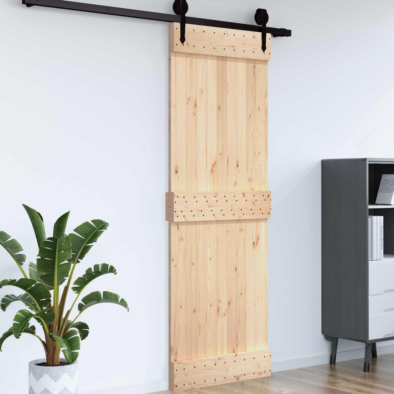 Puerta NARVIK Natural 85 x 210 cm Madera de Pino Sólido