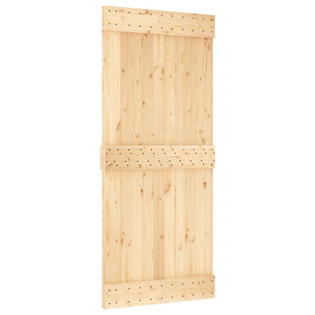Puerta NARVIK madera maciza pino interior, diseño robusto y acabado natural - Vetonek