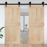 Puerta NARVIK madera maciza pino interior, diseño robusto y acabado natural - Vetonek