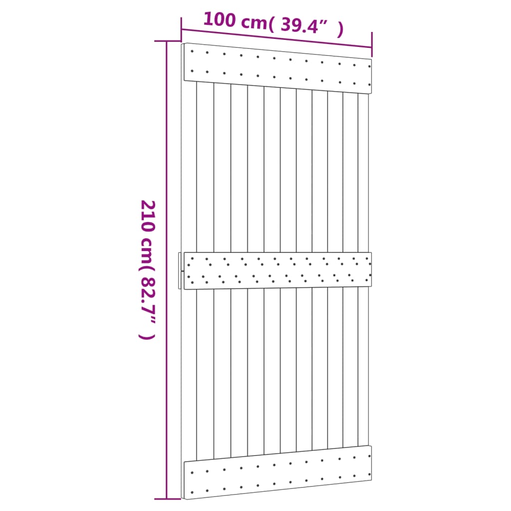 Puerta NARVIK madera maciza pino 100x210 cm - Vetonek