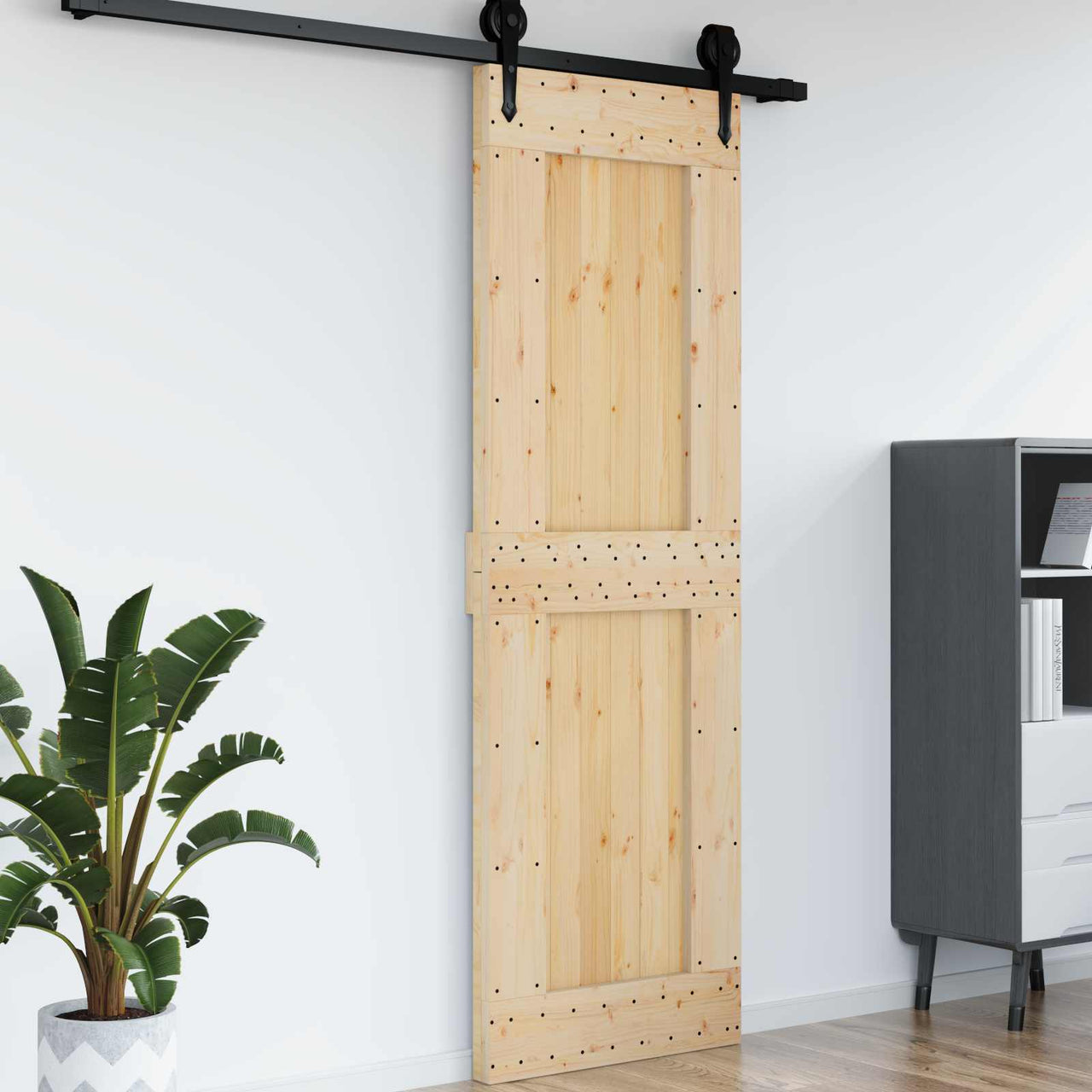 Puerta Natural 70 x 210 cm Madera de Pino Sólido