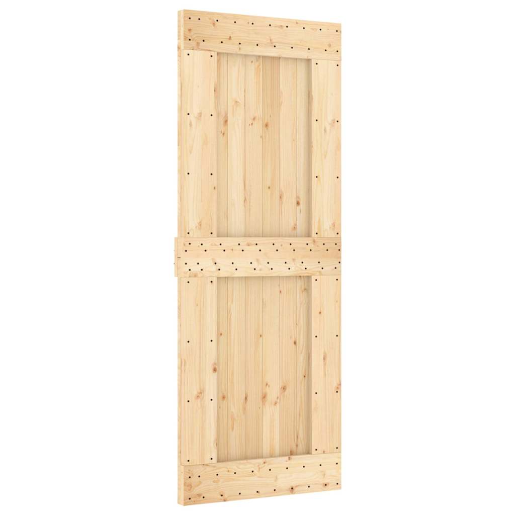 Puerta NARVIK madera maciza pino interior, diseño robusto y acabado natural - Vetonek