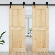 Puerta NARVIK madera maciza pino interior, diseño robusto y acabado natural - Vetonek