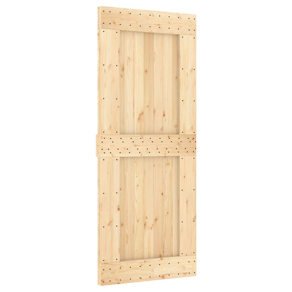 Puerta NARVIK madera maciza pino interior, diseño robusto y acabado natural - Vetonek