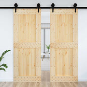 Puerta NARVIK madera maciza pino interior, diseño robusto y acabado natural - Vetonek