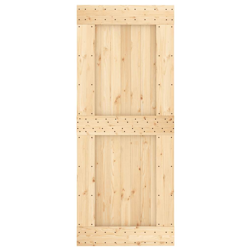 Puerta NARVIK madera maciza pino interior, diseño robusto y acabado natural - Vetonek