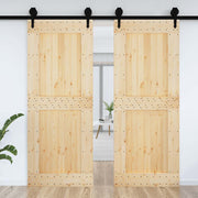 Puerta NARVIK madera maciza pino interior, diseño robusto y acabado natural - Vetonek