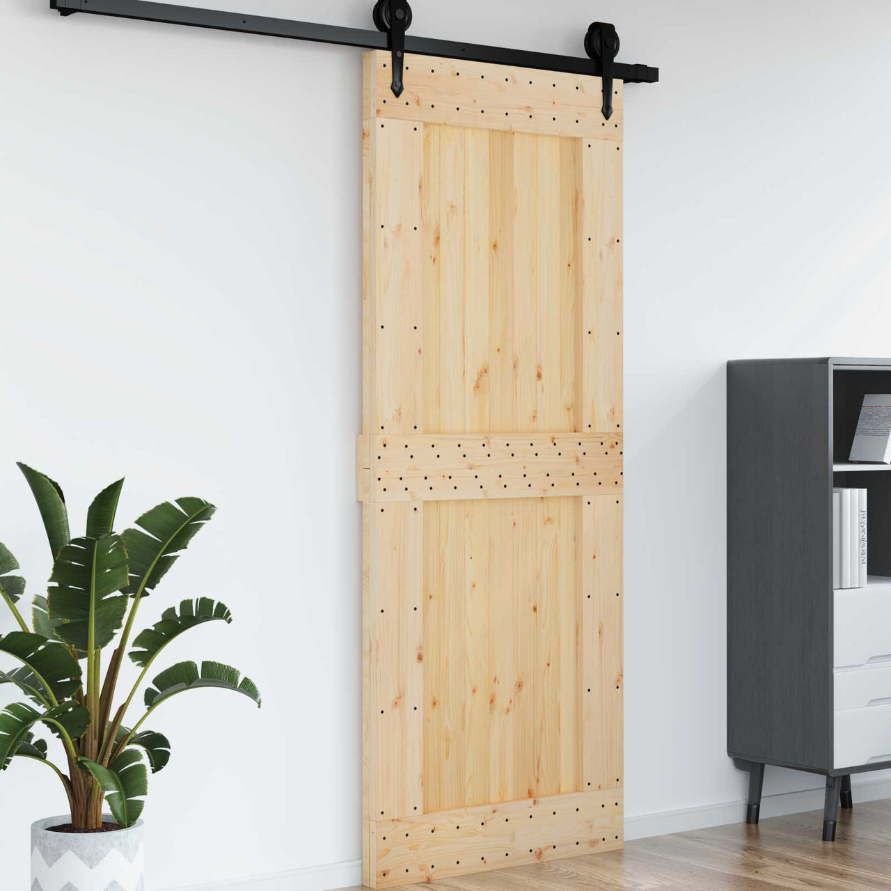 Puerta NARVIK Natural 90 x 210 cm Madera de Pino Sólido