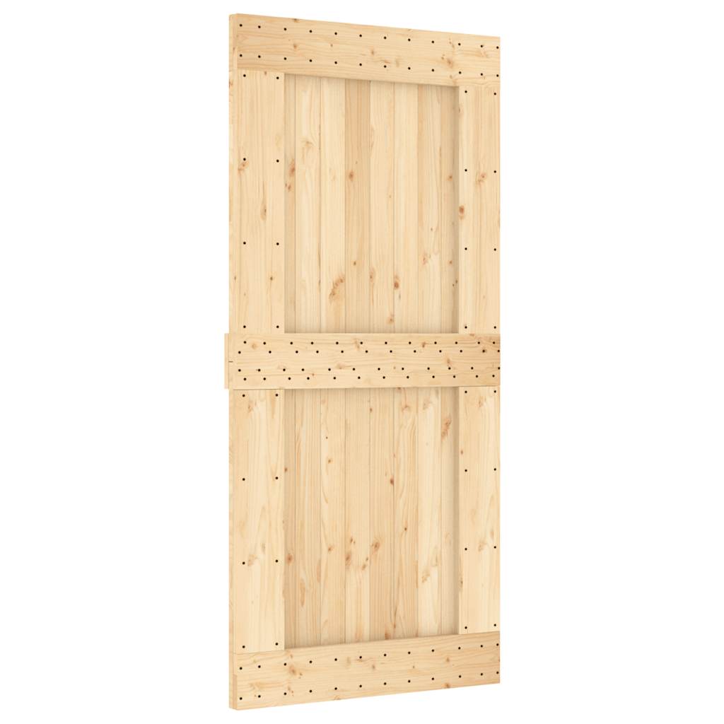 Puerta NARVIK madera maciza pino interior, diseño robusto y acabado natural - Vetonek