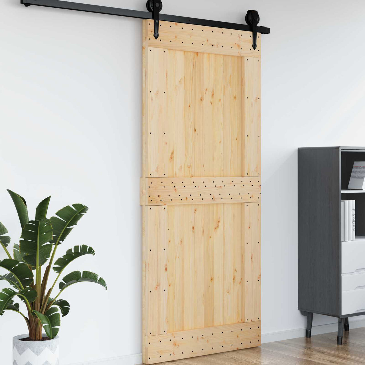 Puerta NARVIK Natural 100 x 210 cm Madera de Pino Sólido