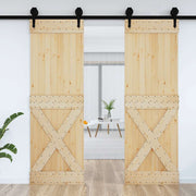 Puerta NARVIK madera maciza pino interior, diseño robusto y acabado natural - Vetonek