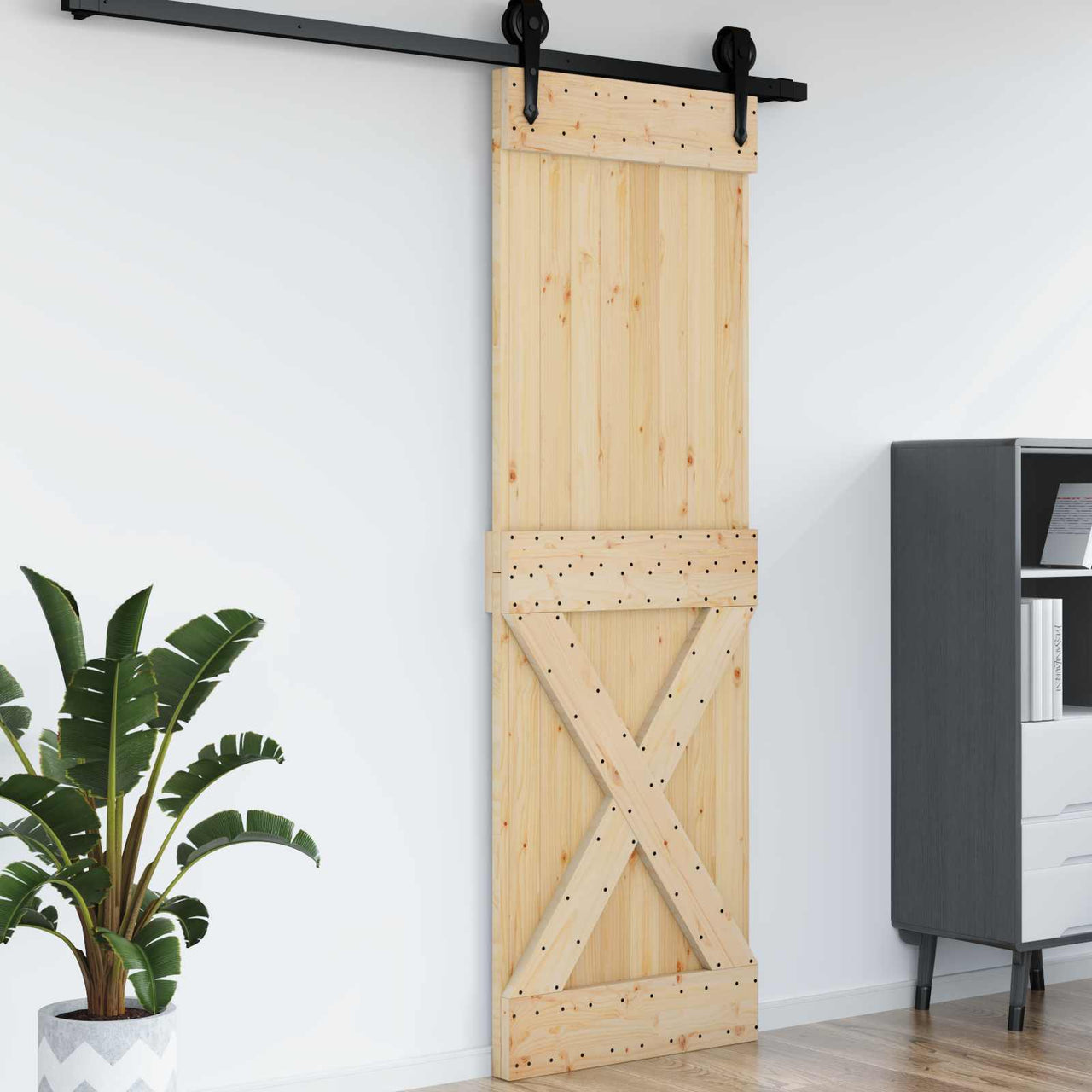 Puerta NARVIK Natural 70 x 210 cm Madera de Pino Sólido