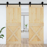 Puerta NARVIK madera maciza pino interior, diseño robusto y acabado natural - Vetonek