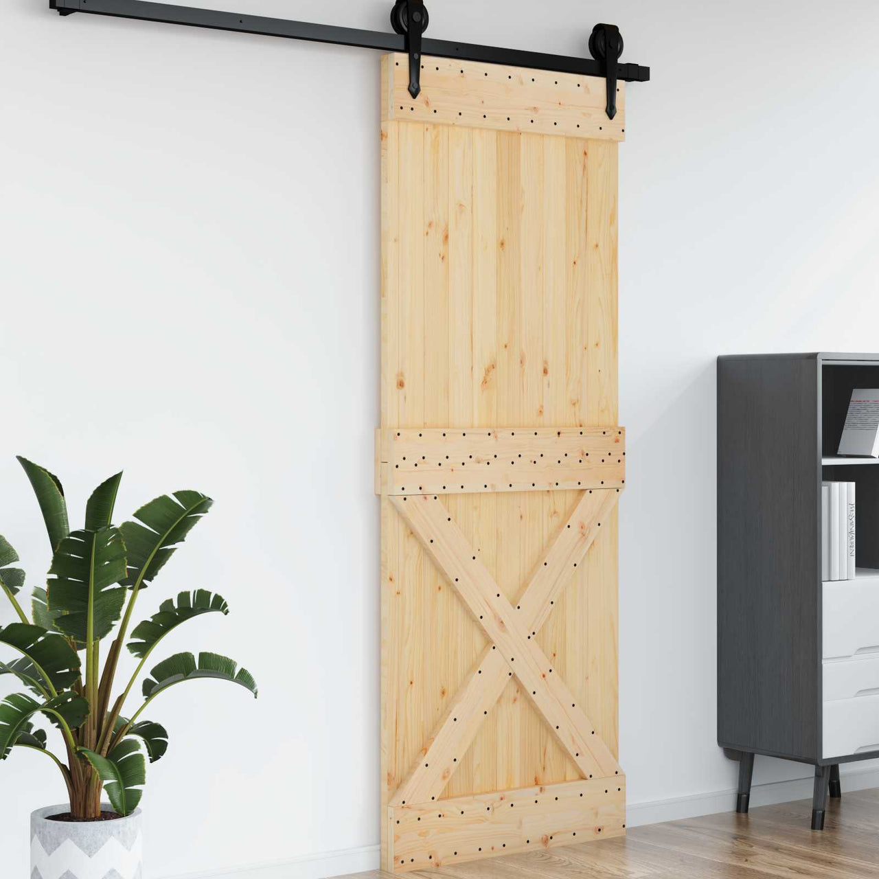 Puerta NARVIK Natural 85 x 210 cm Madera de Pino Sólido